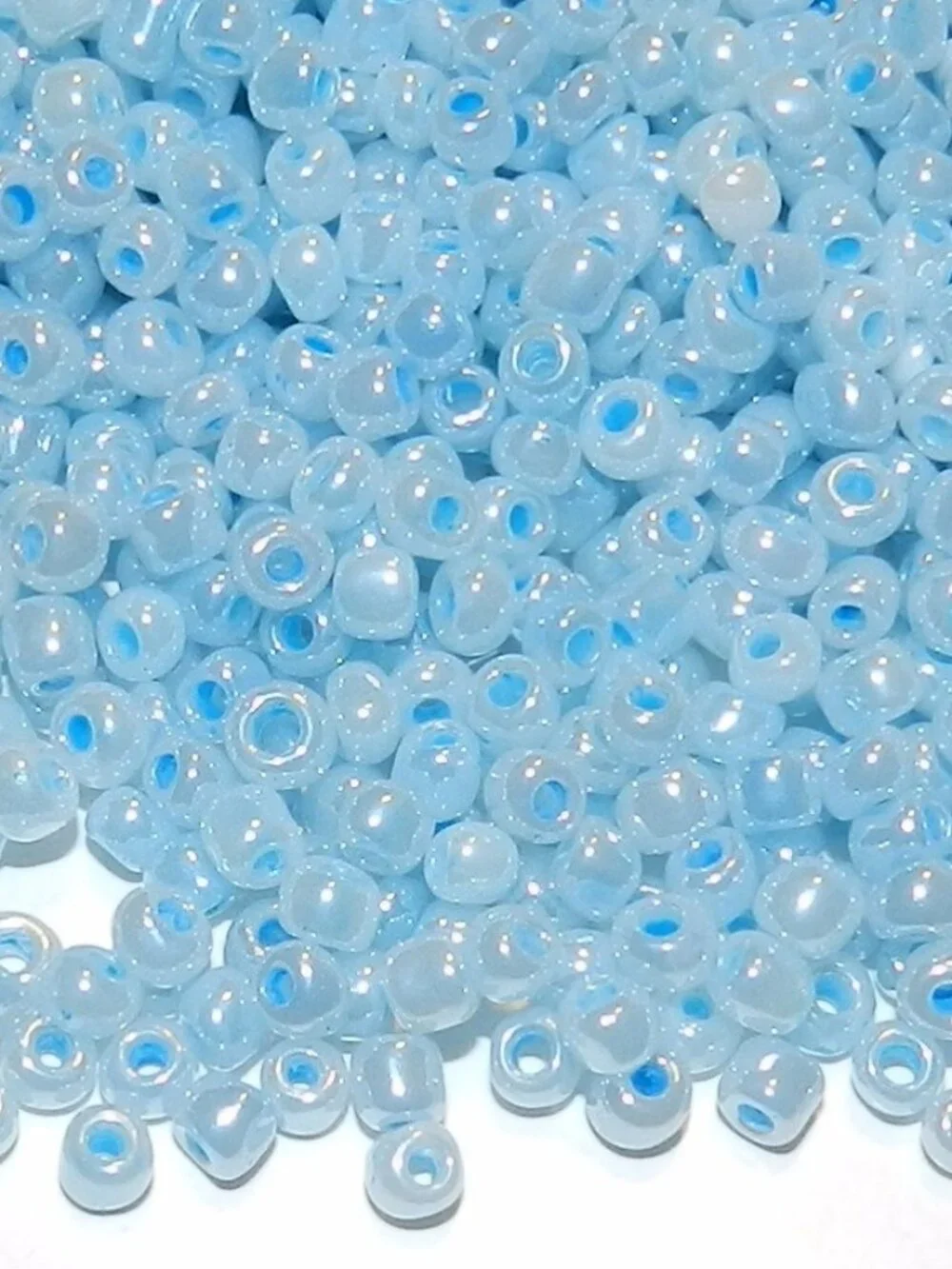 SB1165 Blue Ceylon Pearlescent 6/0 4mm Glass Seed Beads 1oz
